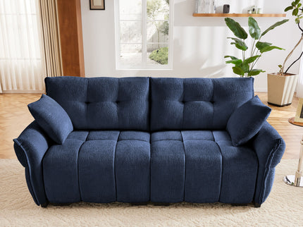 Modern Sofa & Pillows, Textured Cover, High Rebound Cushions