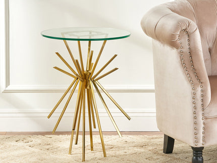Table With Sunburst Design - Gold