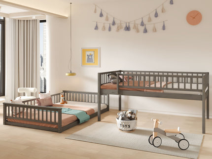 Bunk Bed With Ladder And Guardrails