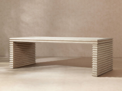 Veda - Geometric Waterfall Dining Table - White