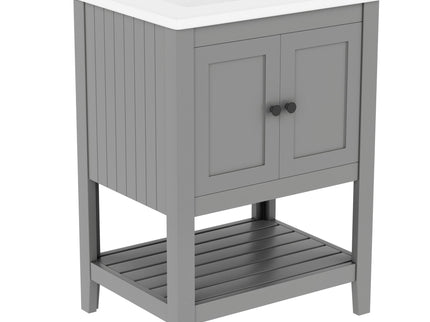 Modern Bathroom Vanity With Sink And Open Shelf