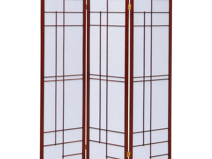 Colby - 3-Panel Folding Floor Screen - Brown / White