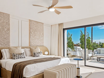 45" Ceiling Fan With DC Motor Smart App Control Quiet Reversible Operation Dimmable Lighting And Timer
