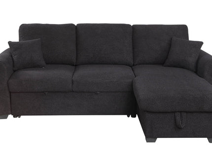 Veronica - Reversible Sleeper Sectional Sofa With Storage Chaise - Black