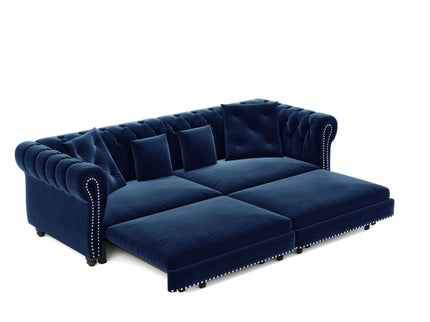 3 In 1 Pull Out Convertible Sleeper Sofa Bed, King Size, Chaise Lounge