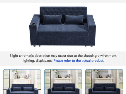 Pull-Out Sofa Bed Convertible Couch With Adjustable Backrest For Living Room