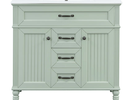 Bathroom Vanity With Sink, Flip-Out Top Drawer, Soft Close Doors, 2 Storage Drawers
