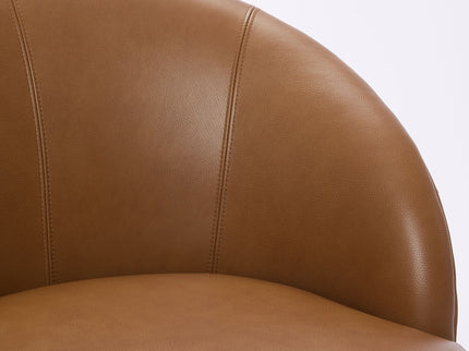Swivel Accent Chair With 360° Smooth Spin - Black / Light Brown / Silver