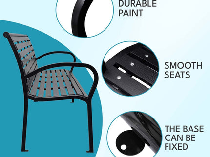 Patio Bench Steel - Black