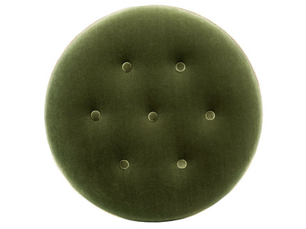 Maribel - Round Accent Ottoman - Olive Green