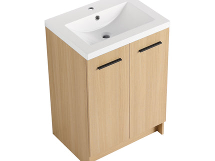 Floating Bathroom Vanity With Sink, Wall Mounted Double Door Storage