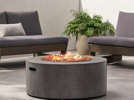 Round Iron Fire Pit With 40, 000 Btu