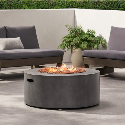Round Iron Fire Pit With 40, 000 Btu