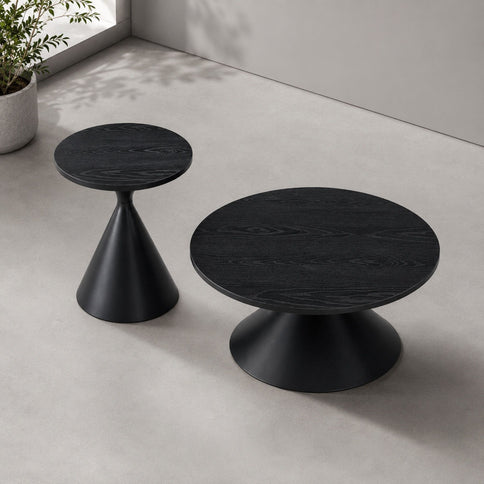 2 Piece Coffee Round Table Set