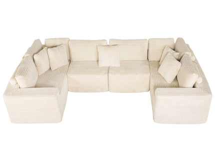 Modular U Shaped Sectional Sofa With Reversible Design