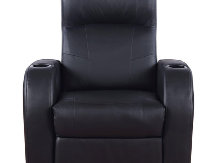 Greenfield - 4 Seater Home Theater With Wedge Console Recliners With Built In Storage And Cup Holders - Black