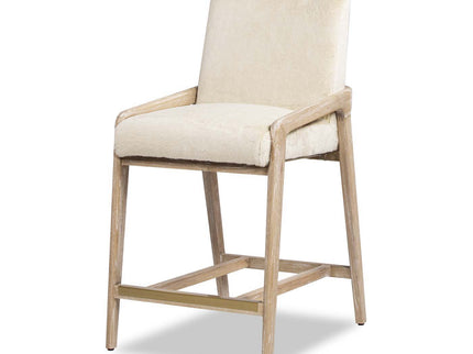 Arizona - Solid Ash Upholstered Counter Stool With Rope Detail - Creme De La Creme White