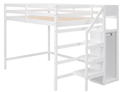Loft Bed With Built In Storage Wardrobe And Staircase