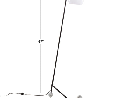 Eileen - Contemporary Floor Lamp - Nickel / White
