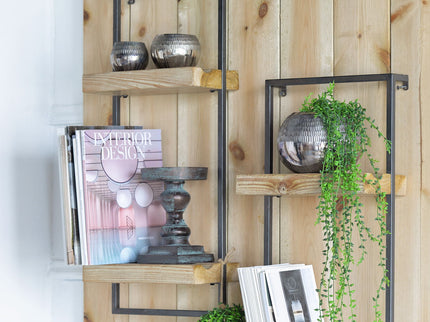 Wall Shelf With Two Shelves - Black Brown