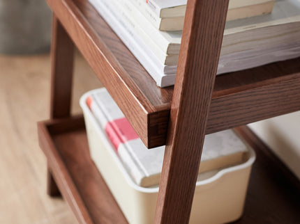 Premium Storage Organizer, 3-Tier Beech Shoe Rack For Entryway, Living Room - Walnut
