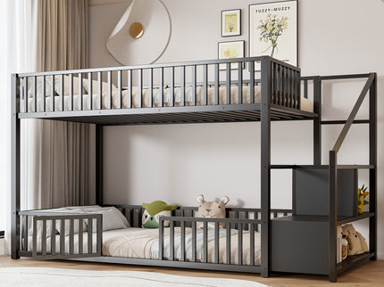 Bunk Bed With Storage Ladder, Compact Design