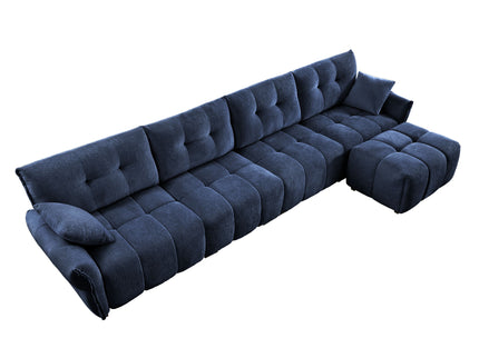 Sofa Set With Ottoman And Pillows, Textured, High Resilience Cushions