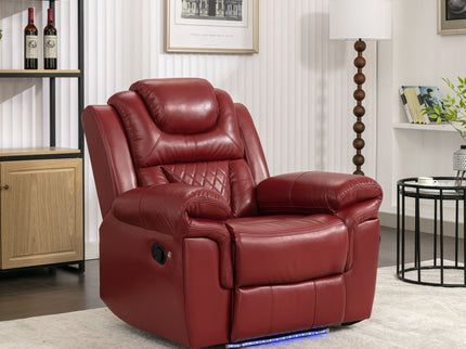 Home Theater Seating Manual Recliner Chair With Led Light Strip For Living Room