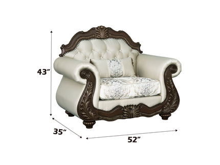 Pierce - Chair With Pillow - Beige / Cherry