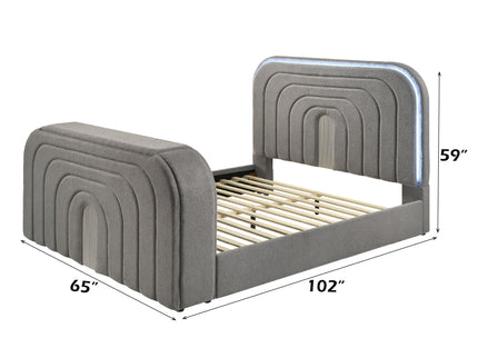Shelyn - Bed With LED, TV Stand, Fireplace & Bluetooth