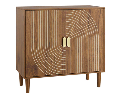 Buffet Cabinet With Line Groove Design, Sideboard Buffet Cabinet With Storage, Multifunctional Accent Cabinet For Living Room, Entryway, Hallway, Office, Kitchen - Brown