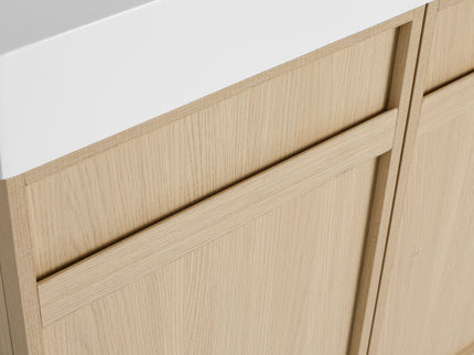 Freestanding Bathroom Vanity With Resin Sink & Soft Close Cabinet Doors