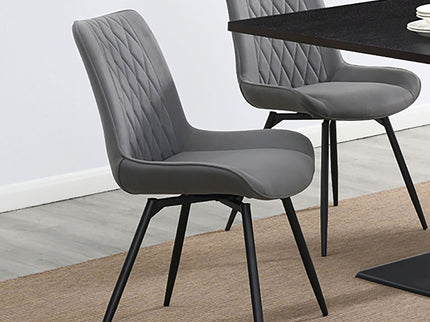 Tufted Swivel Dining Chairs (Set of 2) - Gray