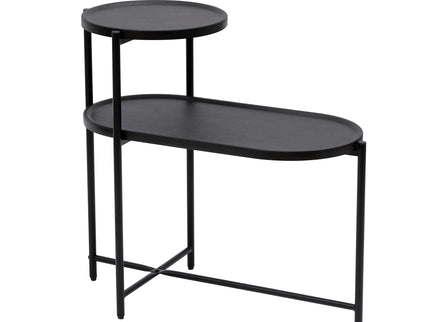 Round Coffee Table With Storage Tray 2 Tier Oval End Tables Wooden Small Side Table For Living Room