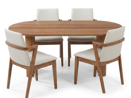 5 Piece Indoor Dining Set With Oval Table And Chairs