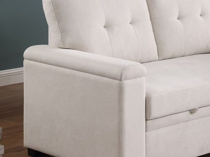 Lucca II - 84.5"W Reversible Sleeper Sectional Sofa with Storage Chaise