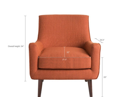 Accent Chair Upholstered With Legs - Burnt Orange