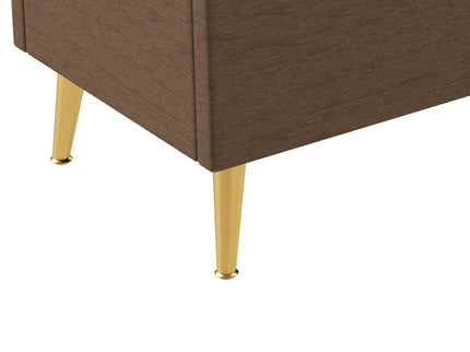 Modern Tufted Storage Ottoman Bench With Metal Legs