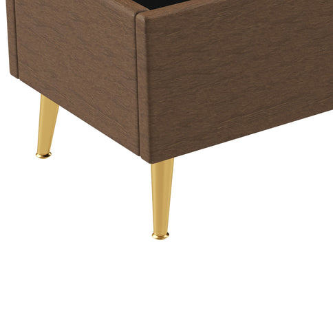 Modern Tufted Storage Ottoman Bench With Metal Legs
