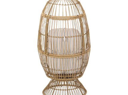 Patio Swivel Basket Egg Chair With Cushion