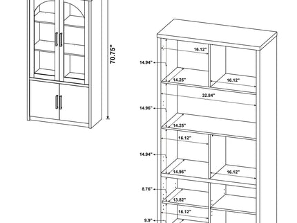 Shayne - 4 Door Display Cabinet With LED Lighting - Black