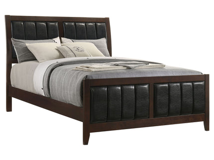 Queen Panel Bed With Upholstered Headboard And Footboard - Brown
