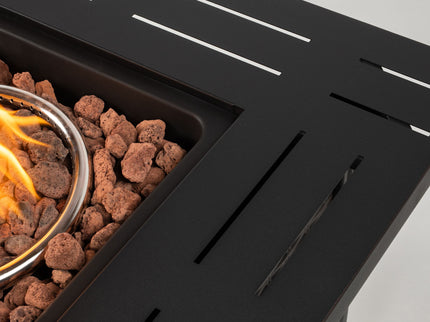 Square Fire Pit Table - Brown