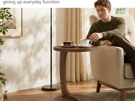 C - Shaped End Table With Sturdy Base
