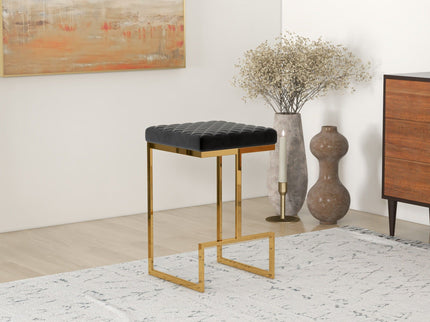 Joel - Upholstered Stool - Black / Gold