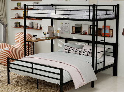 Bunk Bed With Built In Desk & Guardrail Frame