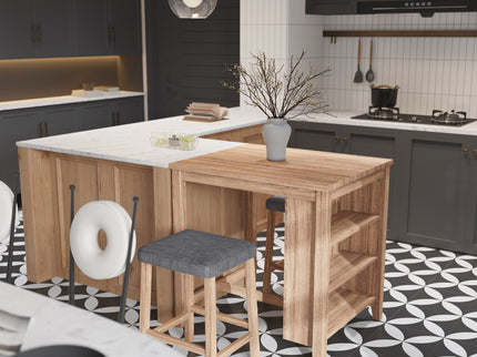 Dawson - 3 Piece Counter Height Table Set - Oak
