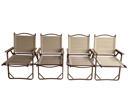 Comfy - Foldable And Portable Chair With Armrests, Indoor And Outdoor Universal (Set of 4) - Brown