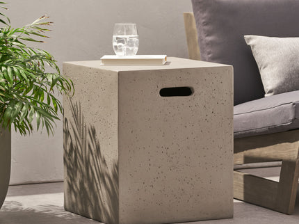 Modern Tank Holder Side Table With Smooth Concrete Surface