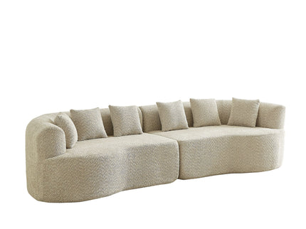 Curved Sectional Sofa With 6 Pillows